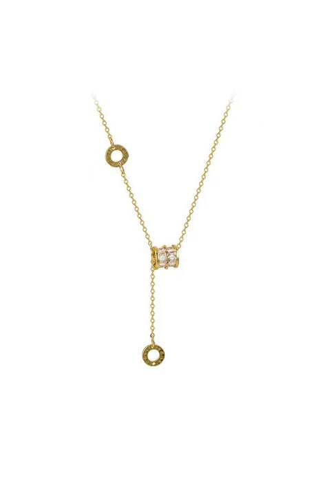 Womens Sterling Silver Dainty Diamond Lariat Necklace Triple Cluster