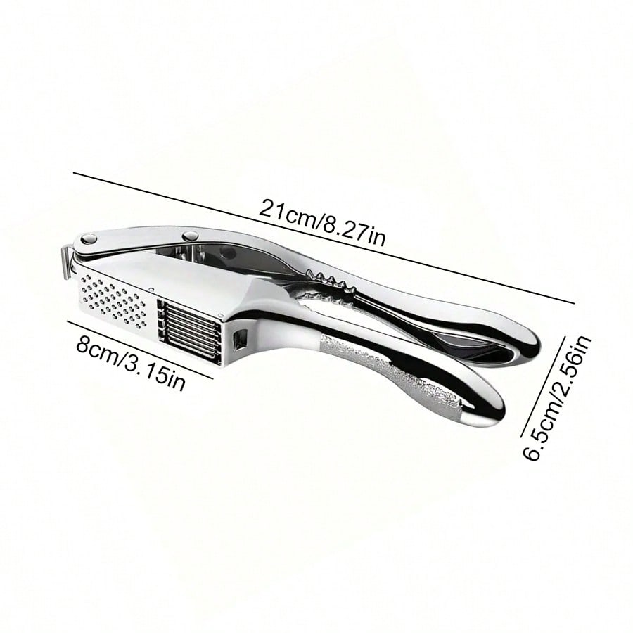 Garlic Press and Slicer 2 in 1, Rust Proof & Dishwasher Safe Professional Garlic Mincer Tool, Effortlessly Crush and Mince Garlic with this Ergonomic Handle-Garlic Slicer & Brush ANCQMI(Silver) - view 6 of 7