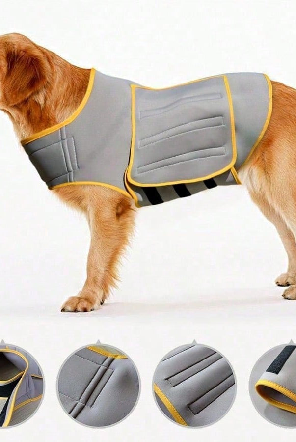 Dog Anxiety Vest - Calming Wrap Coat For Stress Relief - Thunder & - detail view