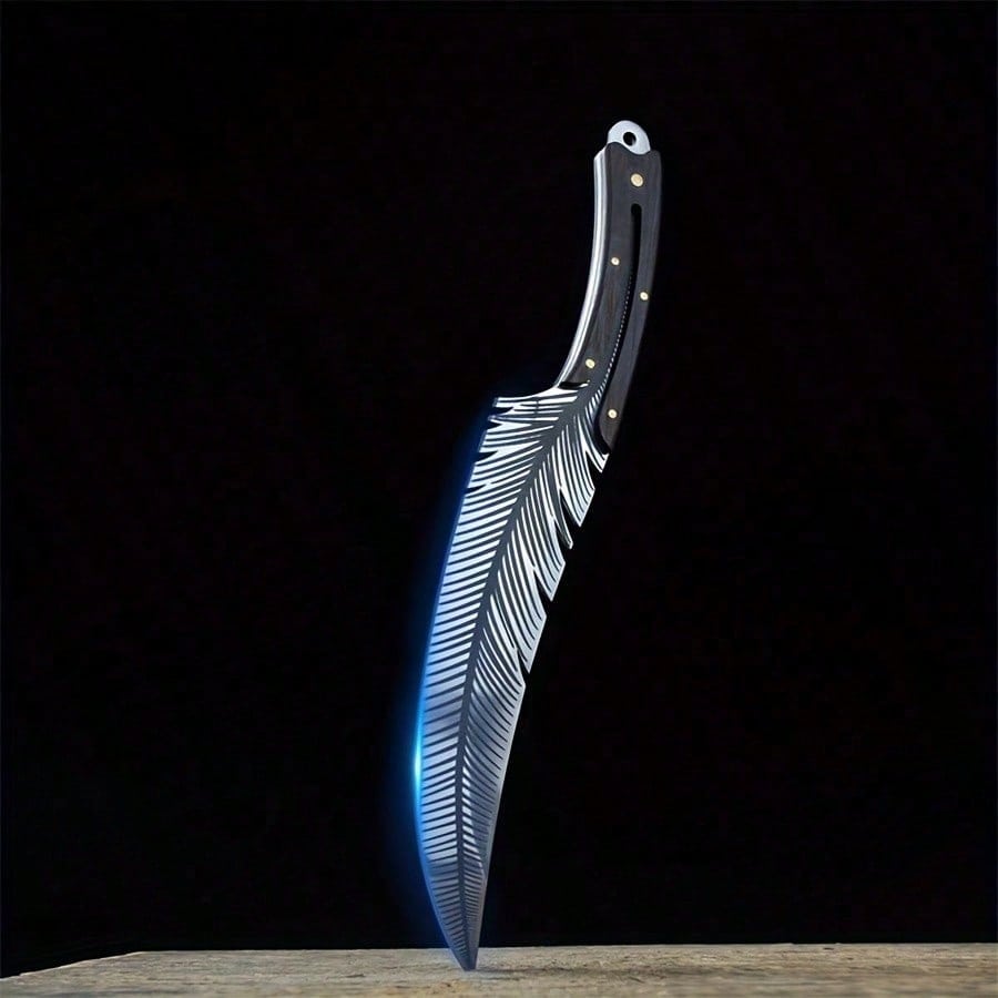Feather Knife Hand Forged Viking Knife High Carbon Steel Butcher Knife Boning Knife For Meat Cutting Japanese Chef Knives Cooking Knife With Sheath For Kitchen Camping Gift For Dad - view 4 of 6