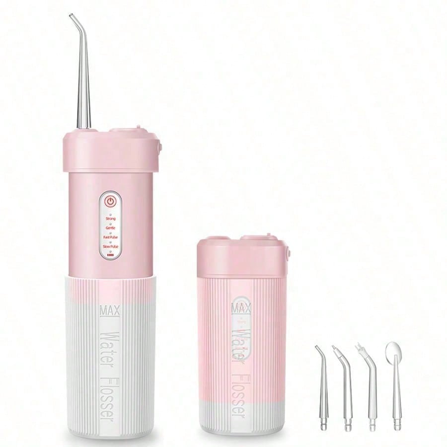 Cordless Water Flosser - Teeth Cleaner -3 Modes Teeth Cleaner With 4 Jets-Rechargeable Dental Pick-Oral Irrigator For Travel -Braces Flosser (Pink)The Perfect Gift for Mom and Your Girlfriend — A Mother's Day Gift - view 2 of 8