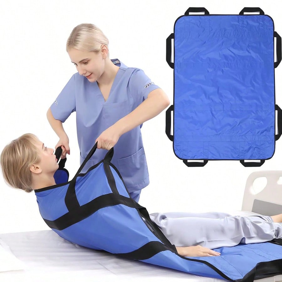 Extra Comfort Positioning Bed Pad 47"x40" - Washable Waterproof Medical Bed Pad with Reinforced Handles for Elderly Care & Safe Patient Transfers - Lightweight Durable Fabric for Home Healthcare, Bed Accessories, Patient Transfer Cushion, Easycarry - view 4 of 8