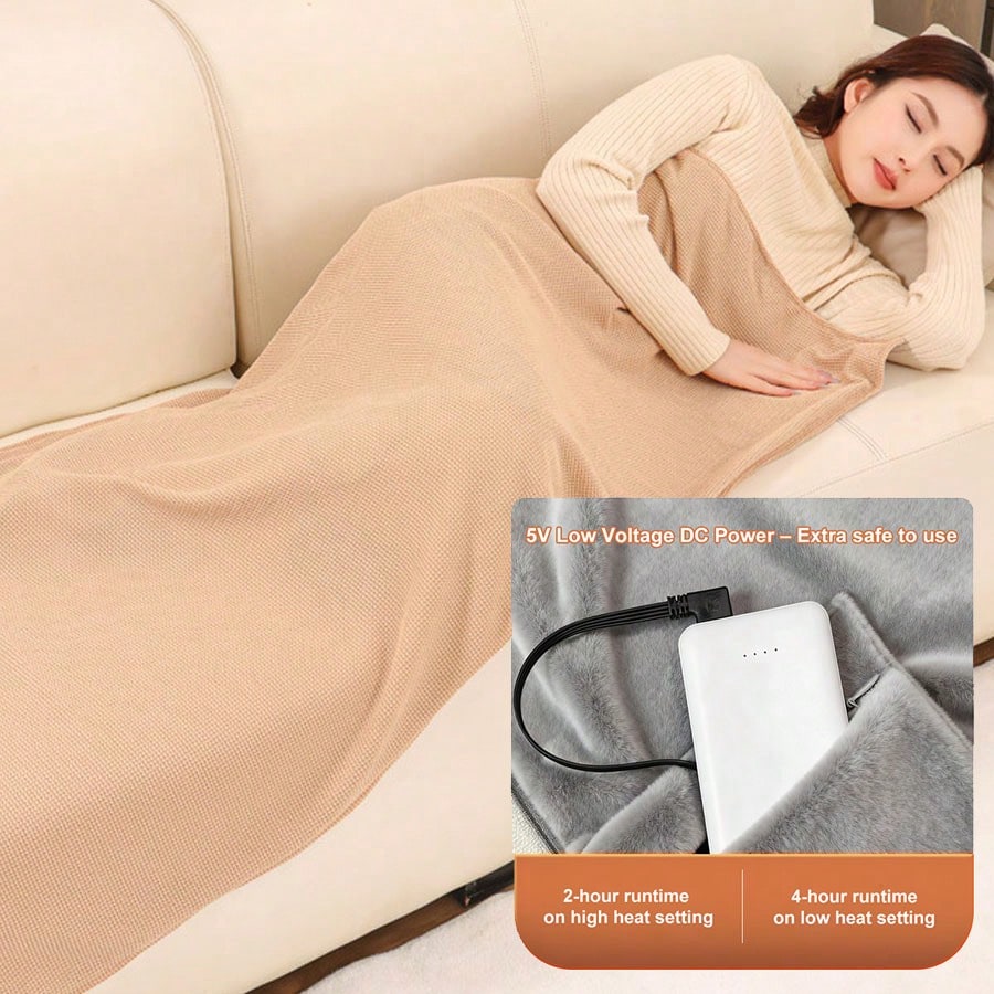 Women's heated shawl with 8 heating zones and 3 adjustable heating levels - Powered, lightweight and portable, suitable for all seasons, ideal for camping, hiking, and outdoor adventures - Machine washable, modern design, hiking gear, durable fabric, - view 3 of 7