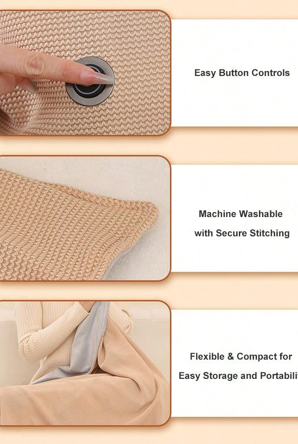 Women's heated shawl with 8 heating zones and 3 adjustable heating - close-up