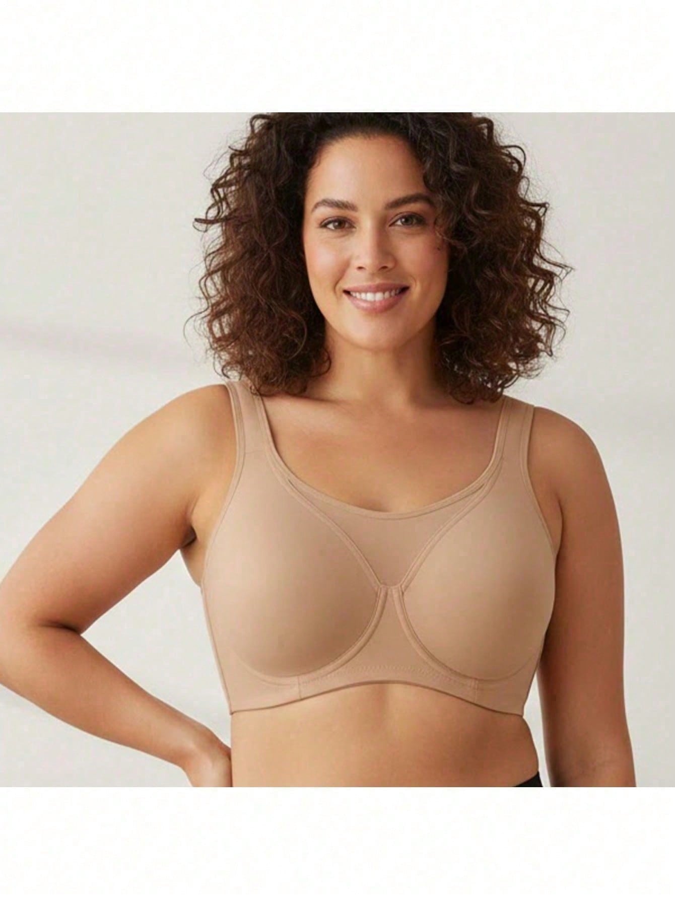 Women's Seamless, Wire-free, Lift Bra—Deep Khaki; as soft and comfortable as "jelly." Deep V Invisible T-Shirt Bra—Smooth to the touch, breathable, and refreshing—the perfect choice for everyday wear. - view 2 of 10