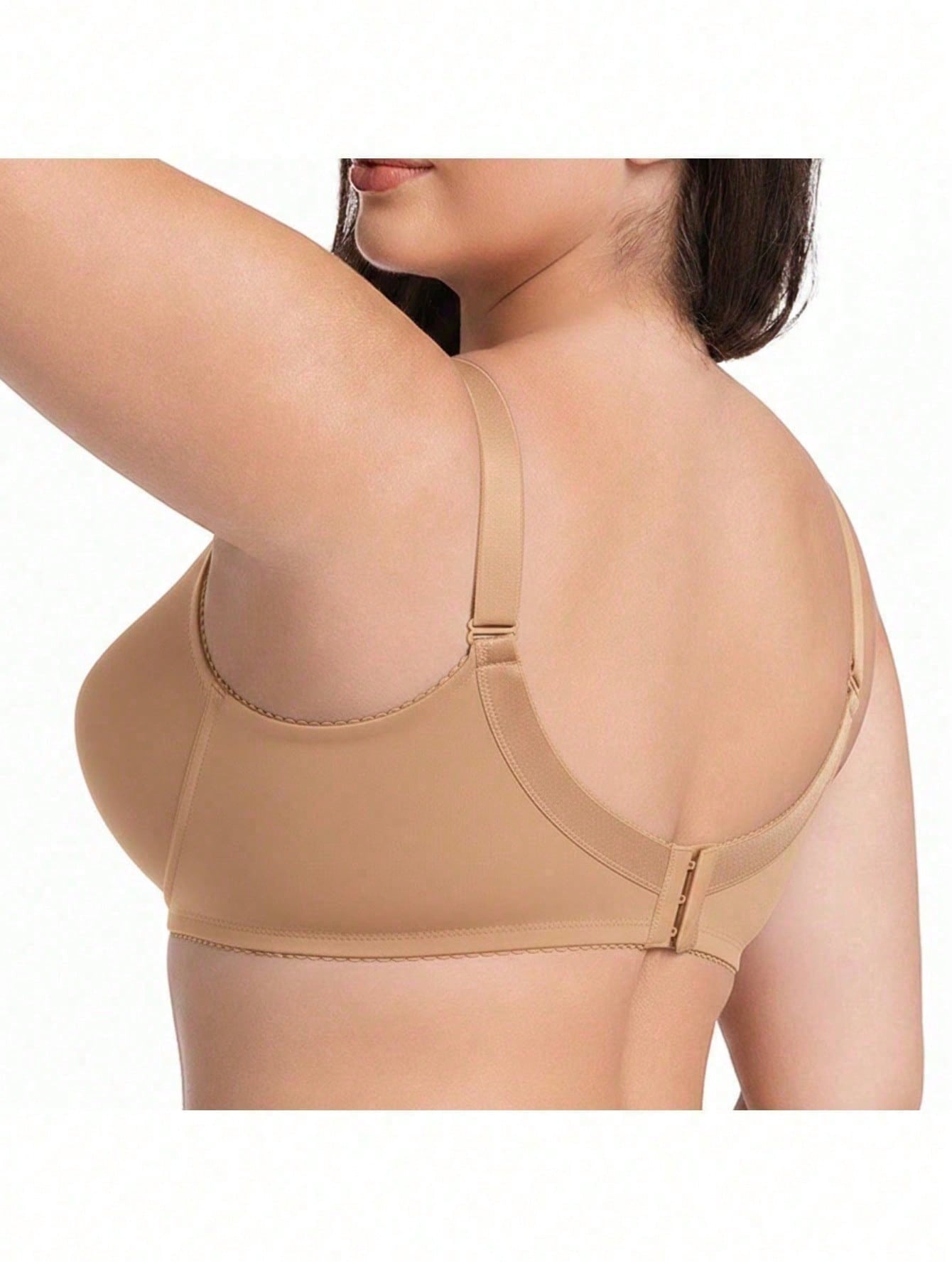 Women's Seamless, Wire-free, Lift Bra—Deep Khaki; as soft and comfortable as "jelly." Deep V Invisible T-Shirt Bra—Smooth to the touch, breathable, and refreshing—the perfect choice for everyday wear. - view 3 of 10