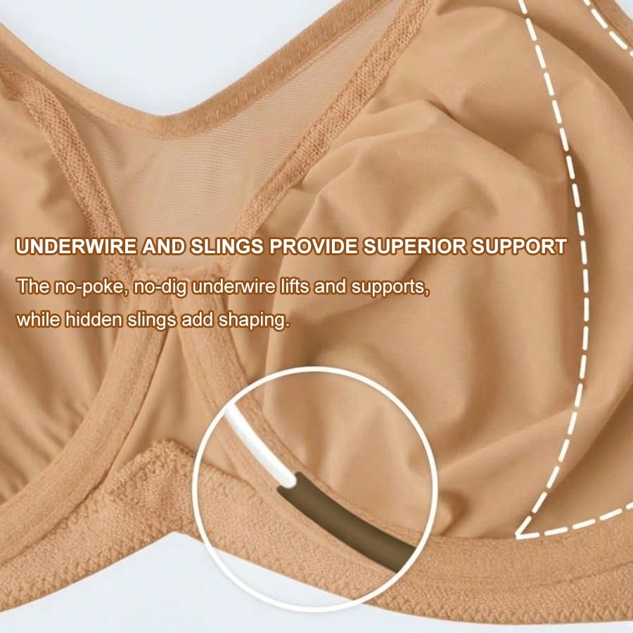 Women's Seamless, Wire-free, Lift Bra—Deep Khaki; as soft and comfortable as "jelly." Deep V Invisible T-Shirt Bra—Smooth to the touch, breathable, and refreshing—the perfect choice for everyday wear. - view 5 of 10