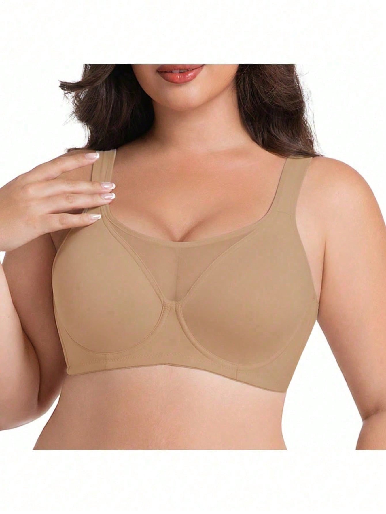 Women's Seamless, Wire-free, Lift Bra—Deep Khaki; as soft and comfortable as "jelly." Deep V Invisible T-Shirt Bra—Smooth to the touch, breathable, and refreshing—the perfect choice for everyday wear. - view 1 of 10