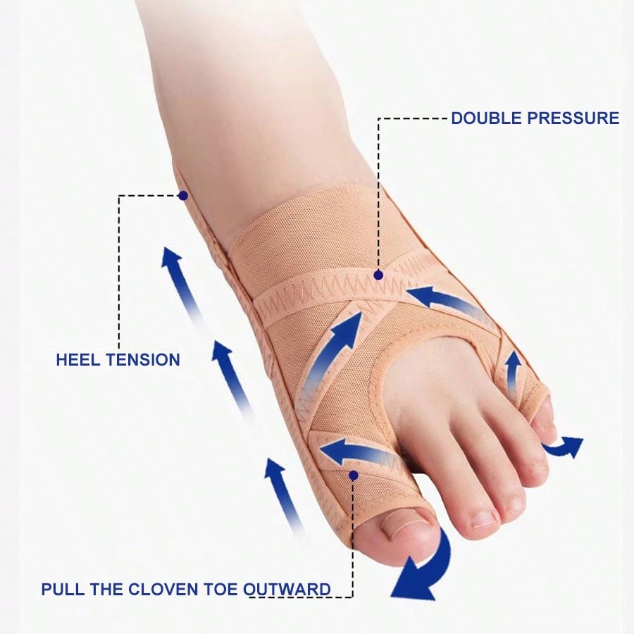 Pair of bunion correctors displayed showing left and right foot orientation
