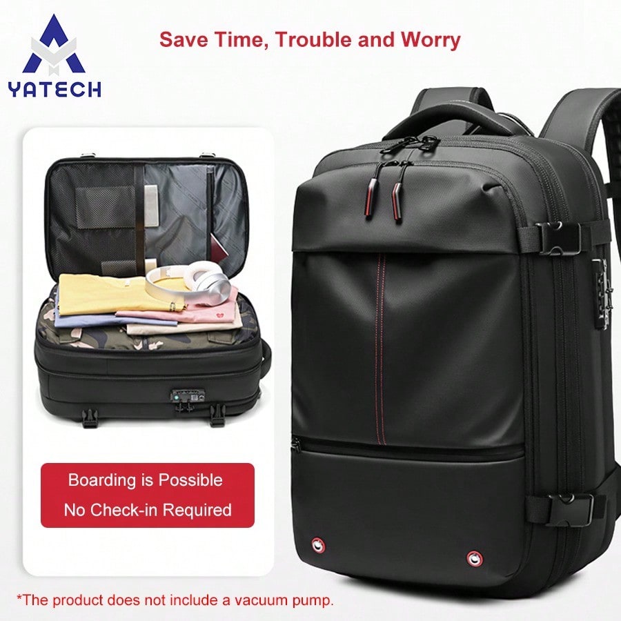 Hiking Backpack Travel Backpack Men's Business Multifunction Computer Bag Vacuum Compression Large-capacity Backpack No pump included, requires a household vacuum cleaner as a replacement - view 3 of 16