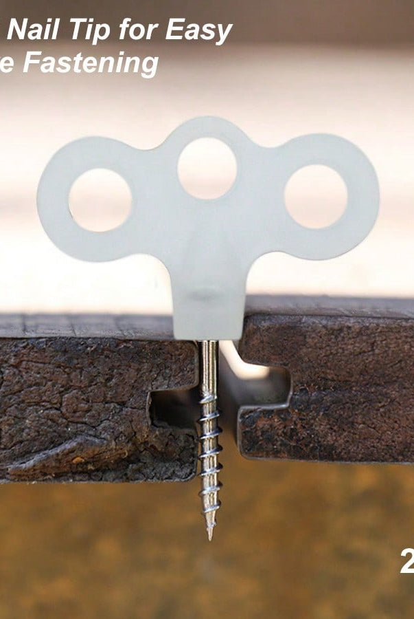 2pcs Stainless Steel Windproof Camping Deck Nails - 3-Eye Screw - angle view