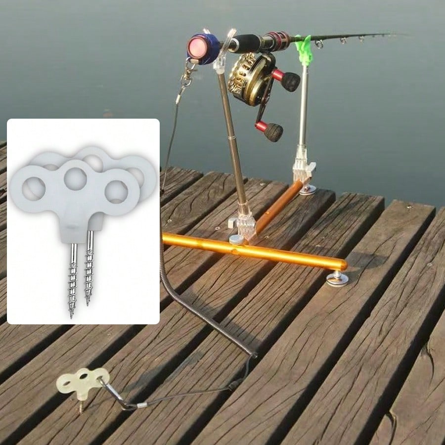 2pcs Stainless Steel Windproof Camping Deck Nails - 3-Eye Screw Ground Stakes with Threaded Design for Secure Tent & Shelter Rope Fixing, Heavy-Duty Outdoor Tent Accessories for Windy Conditions, Threeeye Screw Nails, Durable Construction - view 4 of 6