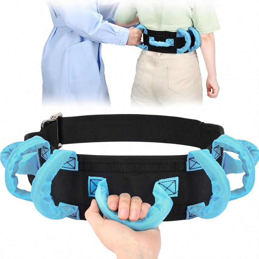 Gait Belt Transfer Belts with Handles for Lifting Seniors, Safety Gate Belt with Metal Buckle Nursing Safety Patient Assist for Elderly, Disabled, Physical Therapy, Caregivers(Blue) - view 2 of 6
