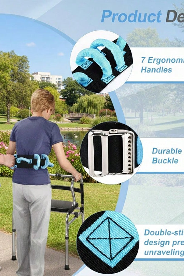 Gait Belt Transfer Belts with Handles for Lifting Seniors - Safety - angle view