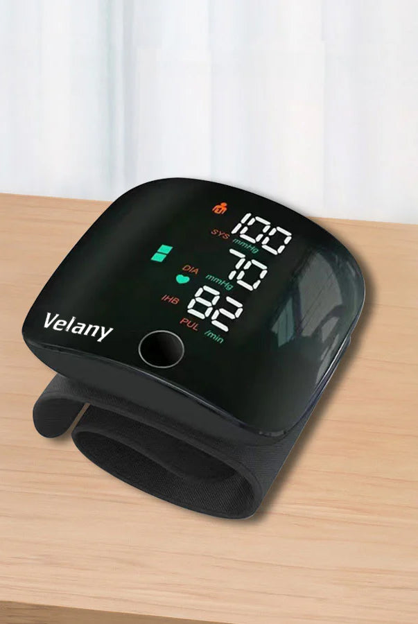 VELANY 1PC Rechargeable LED Wrist Blood Pressure Monitor With Voice