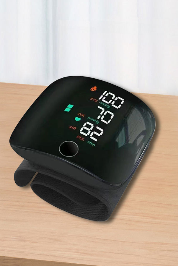 1pc LED Rechargeable Wrist Blood Pressure Monitor - Intelligent Voice - side view