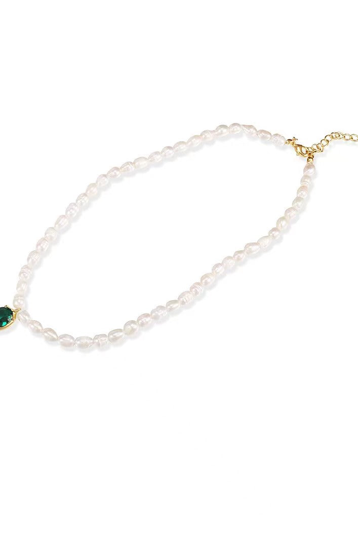 Baroque Choker Necklace - Natural Pearl Hand Charm Pendant Silver