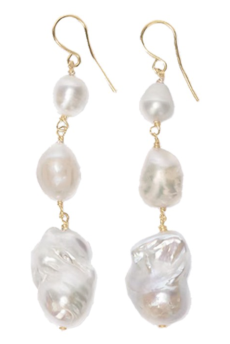 Three Alien Baroque Earrings •Pearl Drop Earrings • Earrings with