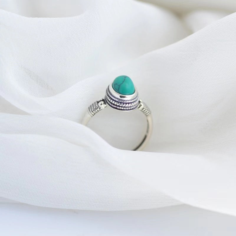 Women's Turquoise Ring | Turquoise Silver Ring | Velany Store