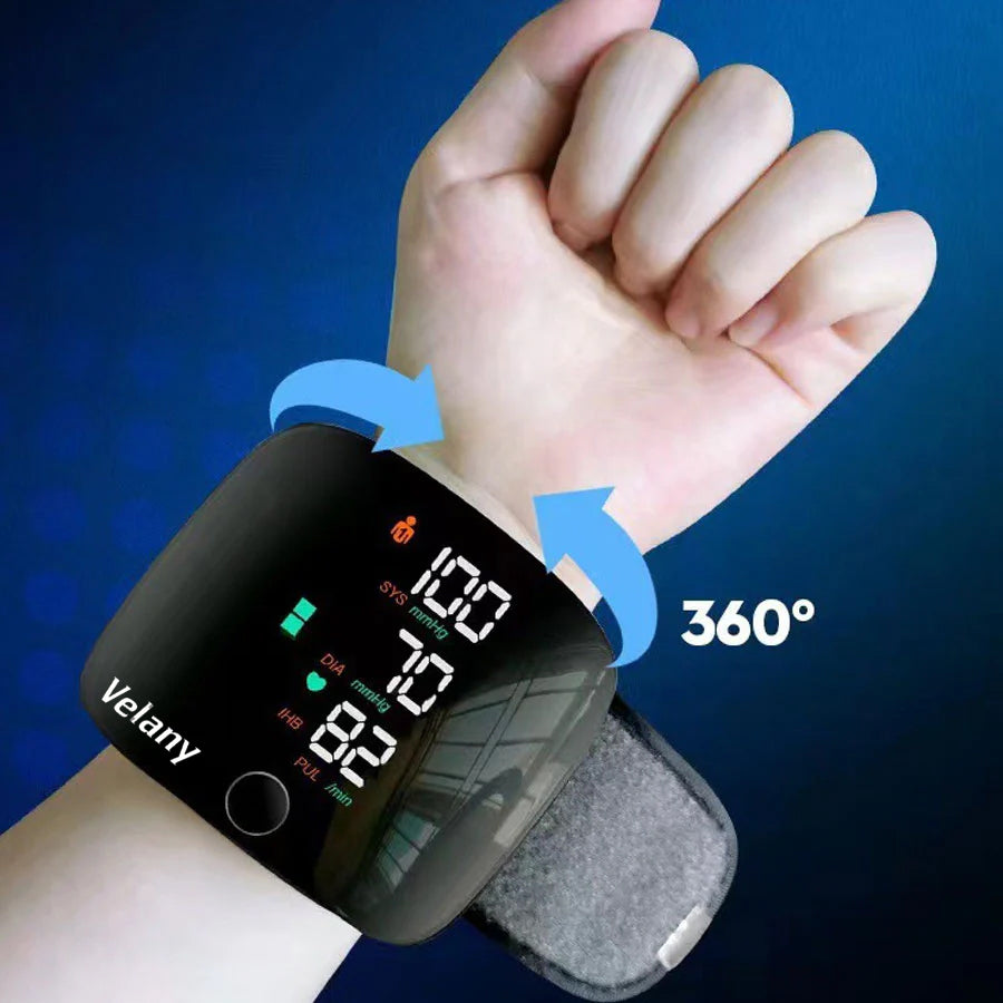 VELANY 1PC Rechargeable LED Wrist Blood Pressure Monitor With Voice Guide, Portable Health Care Device With Storage Box - view 5 of 5
