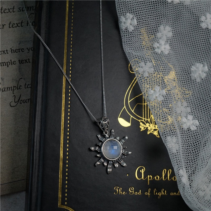Women's Sun Necklace | Silver Sun Necklace | Velany Store