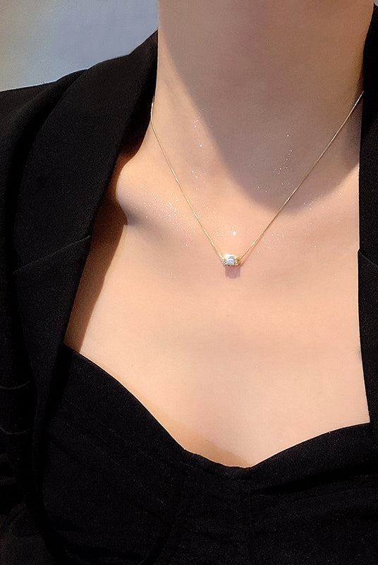 Gold Choker Birthstone Necklace | Solitaire Necklace | Velany Store