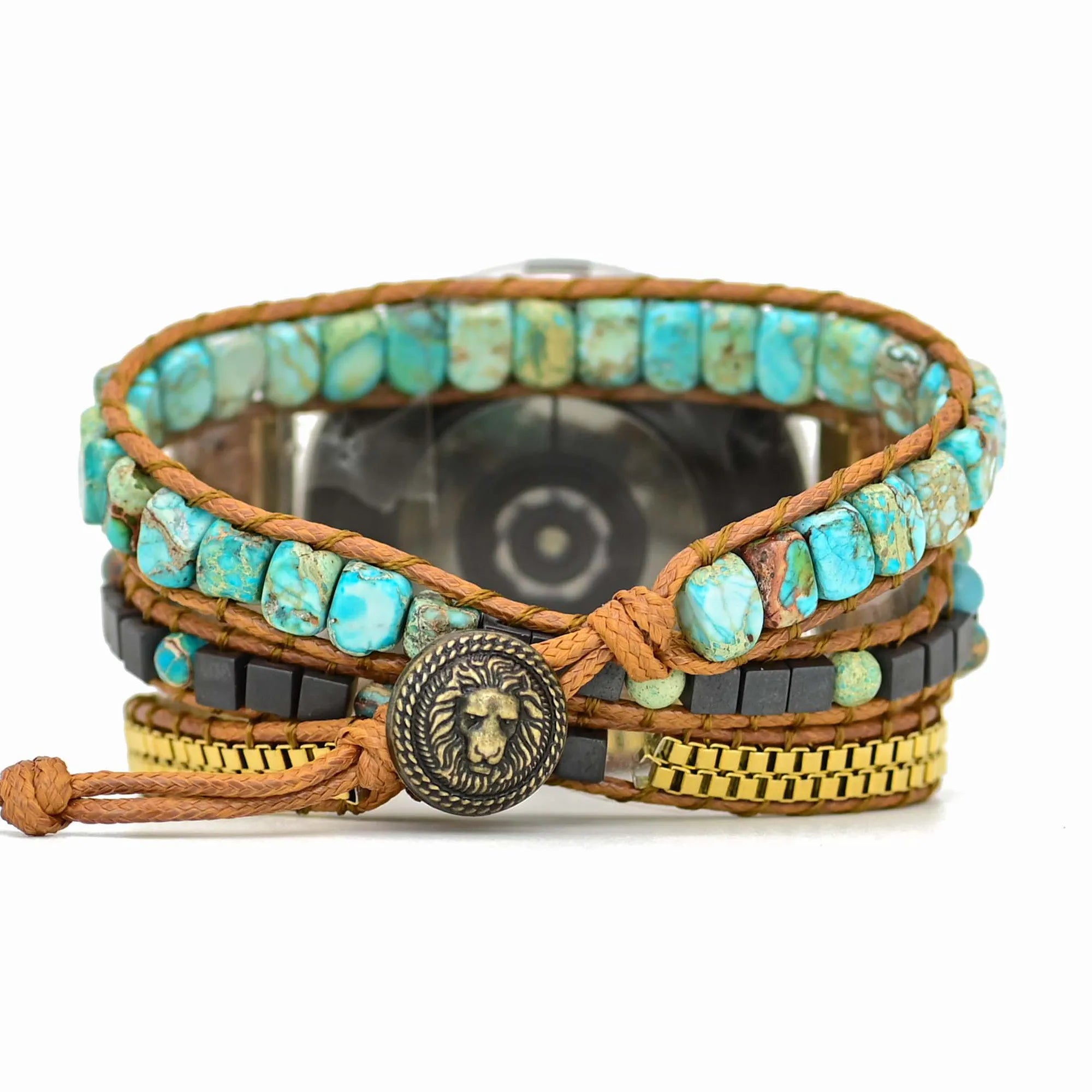 handmade-turquoise-gemstone-watch-band - natural-turquoise-crystal-smartwatch-strap - adjustable-turquoise-watch-band-for-apple-watch - elegant-turquoise-bracelet-watch-band - boho-turquoise-beaded-smartwatch-band - natural-turquoise-stone-watch-strap - close-up-turquoise-watch-band-on-wrist - natural-turquoise-bracelet-watch-band - turquoise-watch-band-for-women - handmade-turquoise-energy-watch-band