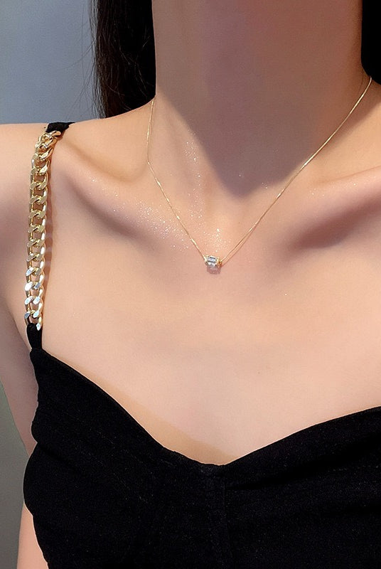 Gold Choker Birthstone Necklace | Solitaire Necklace | Velany Store
