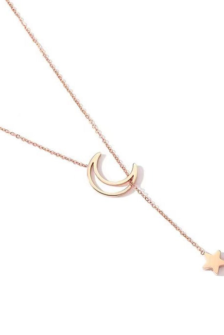 Moon and Star Necklace - Delicate Gold Necklace - Crescent Moon Necklace