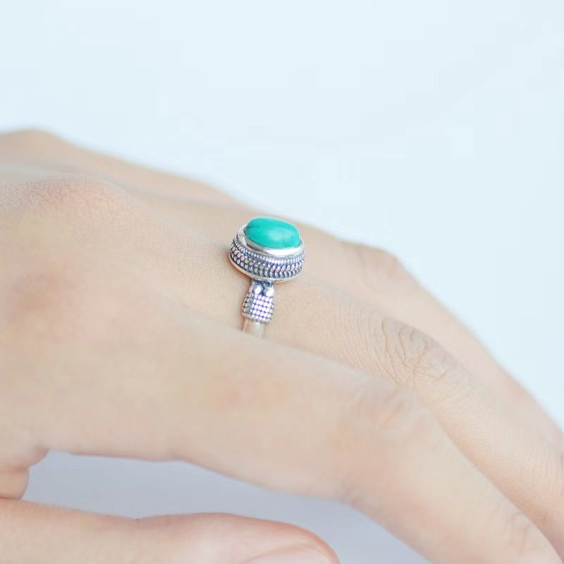Women's Turquoise Ring | Turquoise Silver Ring | Velany Store