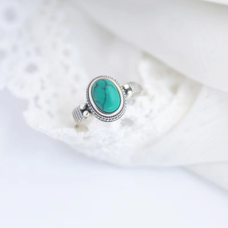 Women's Turquoise Ring | Turquoise Silver Ring | Velany Store