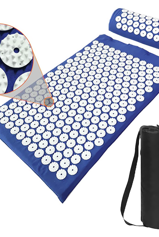 Acupressure Mat and Pillow Set with Bag -For Back Pain Relief & Neck - alternate angle