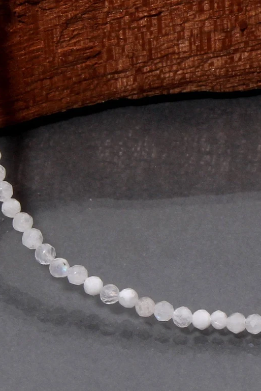 Grey Moonstone Bracelet - Handmade Beaded Bracelets Women's,Natural - detail view