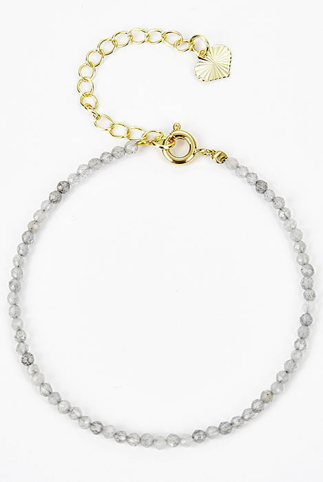 Grey Moonstone Bracelet - Handmade Beaded Bracelets Women's,Natural