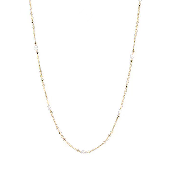 Cultured Pearl and Station Necklace in 18kt Gold