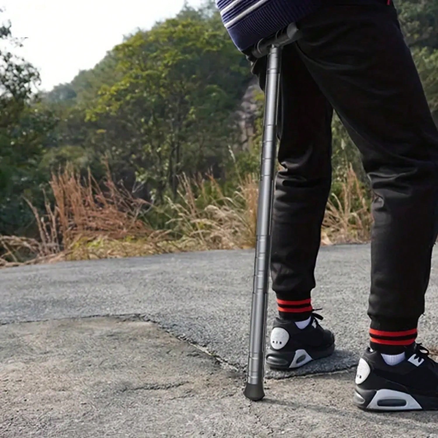 Adjustable Telescopic Hiking Trekking Pole Durable Aluminum Alloy Walking Stick For Outdoor Camping Climbing And Holiday Gift - view 5 of 8