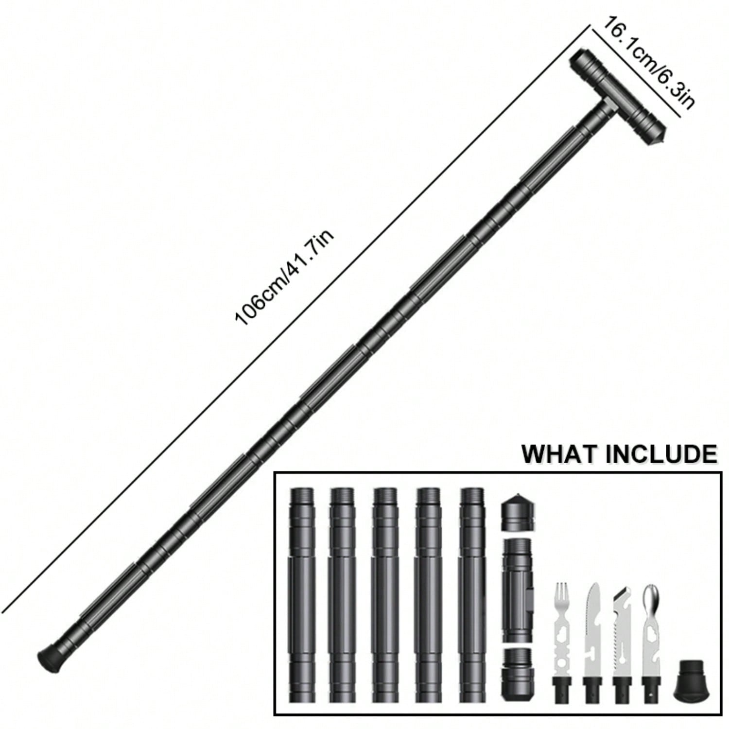 Adjustable Telescopic Hiking Trekking Pole Durable Aluminum Alloy Walking Stick For Outdoor Camping Climbing And Holiday Gift - view 7 of 8