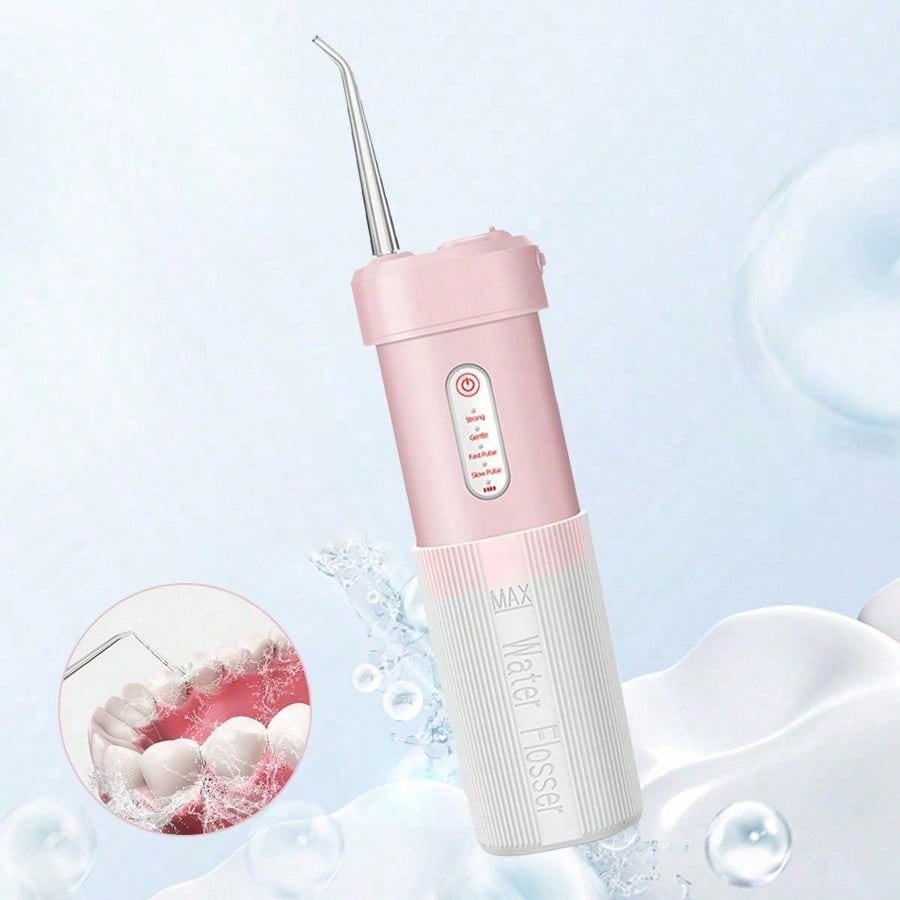 Cordless Water Flosser - Teeth Cleaner -3 Modes Teeth Cleaner With 4 Jets-Rechargeable Dental Pick-Oral Irrigator For Travel -Braces Flosser (Pink)The Perfect Gift for Mom and Your Girlfriend — A Mother's Day Gift - view 7 of 8
