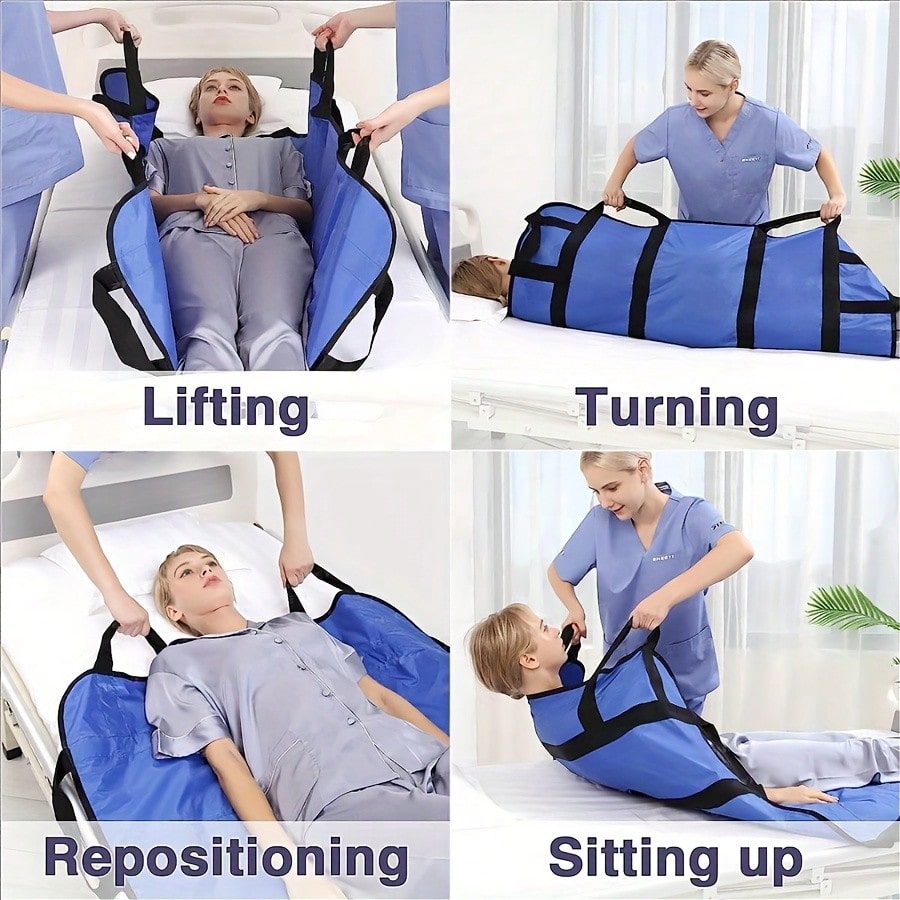 Extra Comfort Positioning Bed Pad 47"x40" - Washable Waterproof Medical Bed Pad with Reinforced Handles for Elderly Care & Safe Patient Transfers - Lightweight Durable Fabric for Home Healthcare, Bed Accessories, Patient Transfer Cushion, Easycarry - view 1 of 8