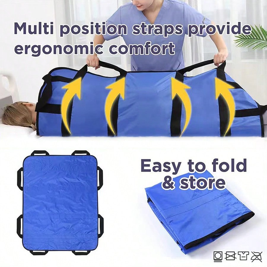 Extra Comfort Positioning Bed Pad 47"x40" - Washable Waterproof Medical Bed Pad with Reinforced Handles for Elderly Care & Safe Patient Transfers - Lightweight Durable Fabric for Home Healthcare, Bed Accessories, Patient Transfer Cushion, Easycarry - view 3 of 8