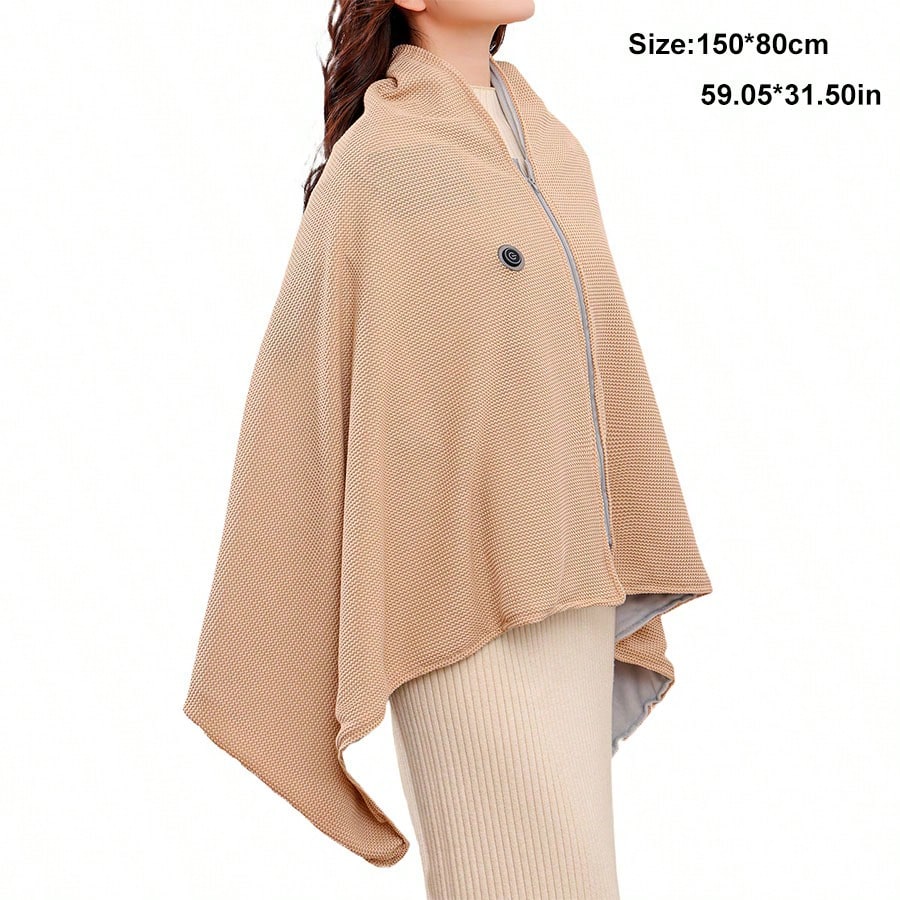 Women's heated shawl with 8 heating zones and 3 adjustable heating levels - Powered, lightweight and portable, suitable for all seasons, ideal for camping, hiking, and outdoor adventures - Machine washable, modern design, hiking gear, durable fabric, - view 6 of 7