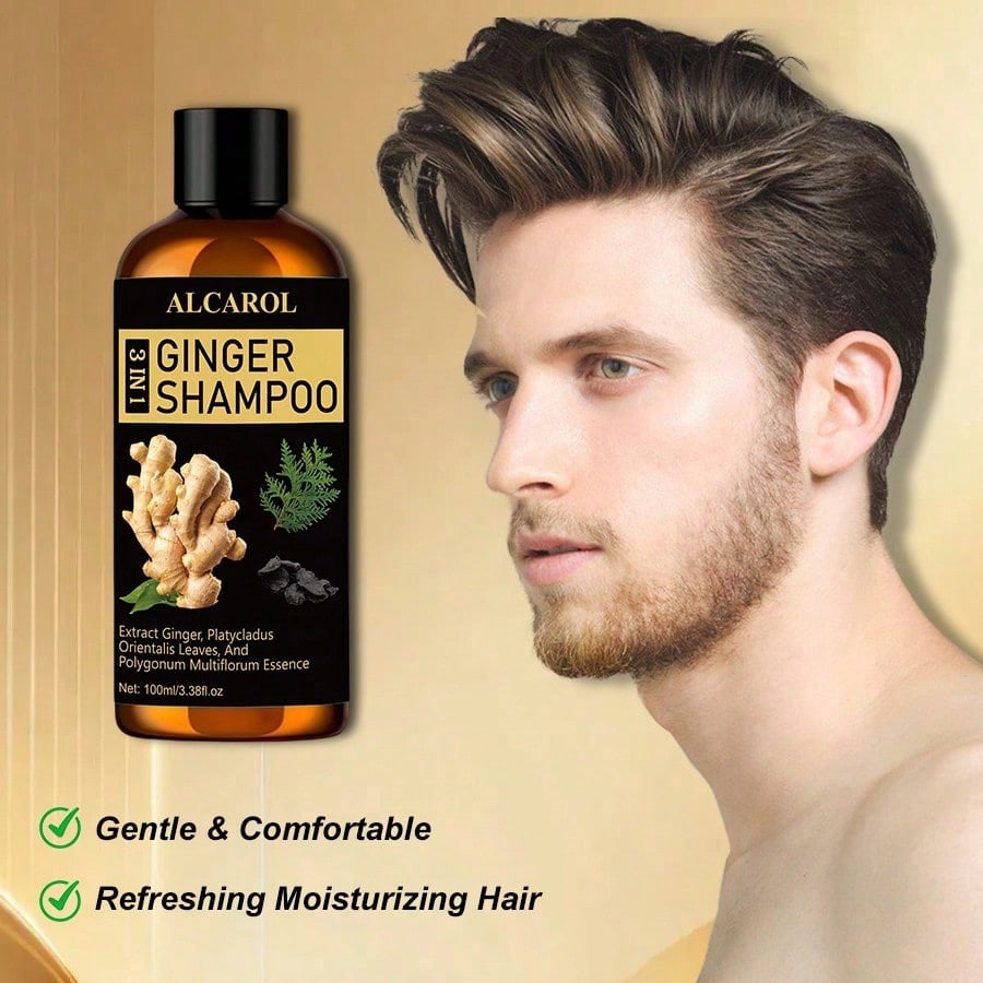Ginger Hair Care Shampoo with Platycladus Orientalis & Polygonum Multiflorum, Natural Hair Growth Shampoo, Reduce Split Ends, Strengthen Hair, Gentle Cleansing Shampoo, 100ml/3.38fl.oz The Perfect Gift for Mom and Your Girlfriend — A Mother's Day Gift - view 3 of 6