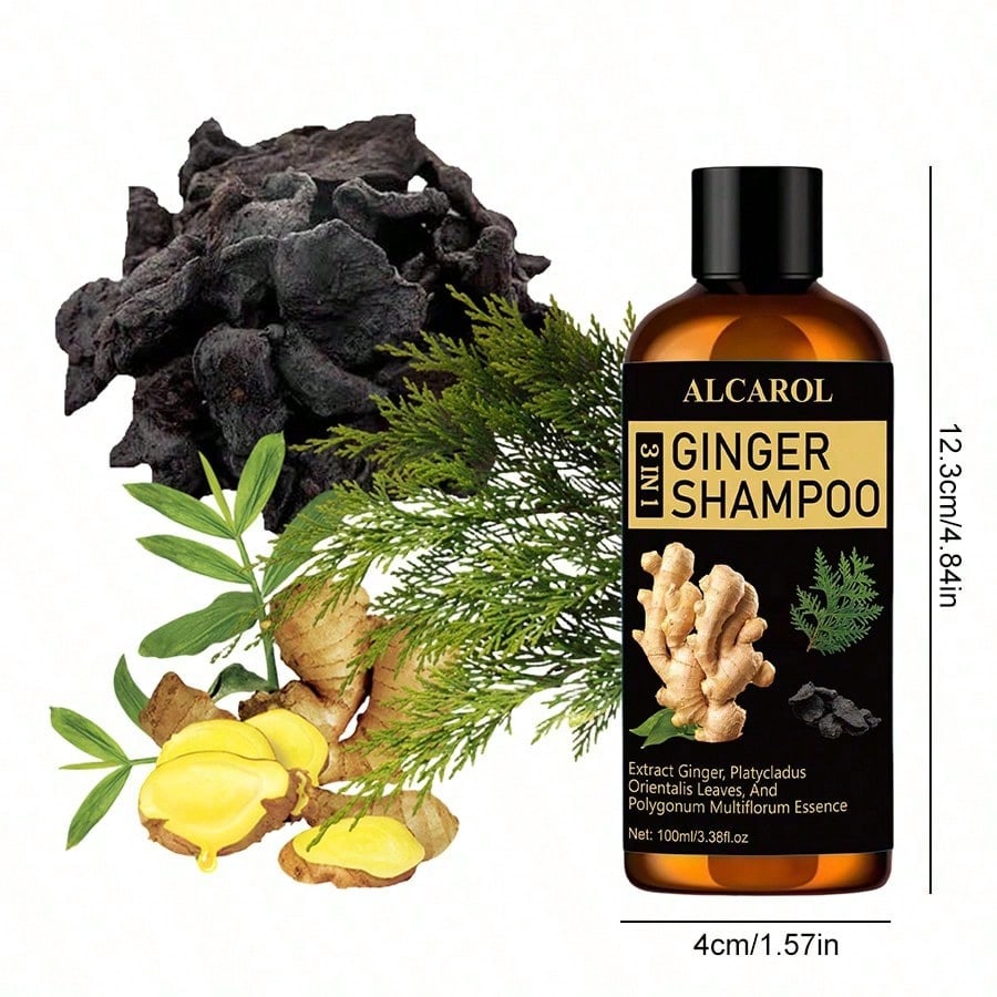 Ginger Hair Care Shampoo with Platycladus Orientalis & Polygonum Multiflorum, Natural Hair Growth Shampoo, Reduce Split Ends, Strengthen Hair, Gentle Cleansing Shampoo, 100ml/3.38fl.oz The Perfect Gift for Mom and Your Girlfriend — A Mother's Day Gift - view 5 of 6