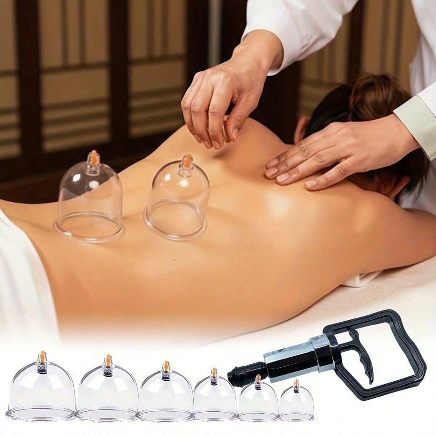 Vacuum Cupping Device/18 Cups + Electroplating Gun - Sweat Absorber (Set Of 18) - Whole Body Sweat Absorption - Sweat Absorber Set - view 1 of 6