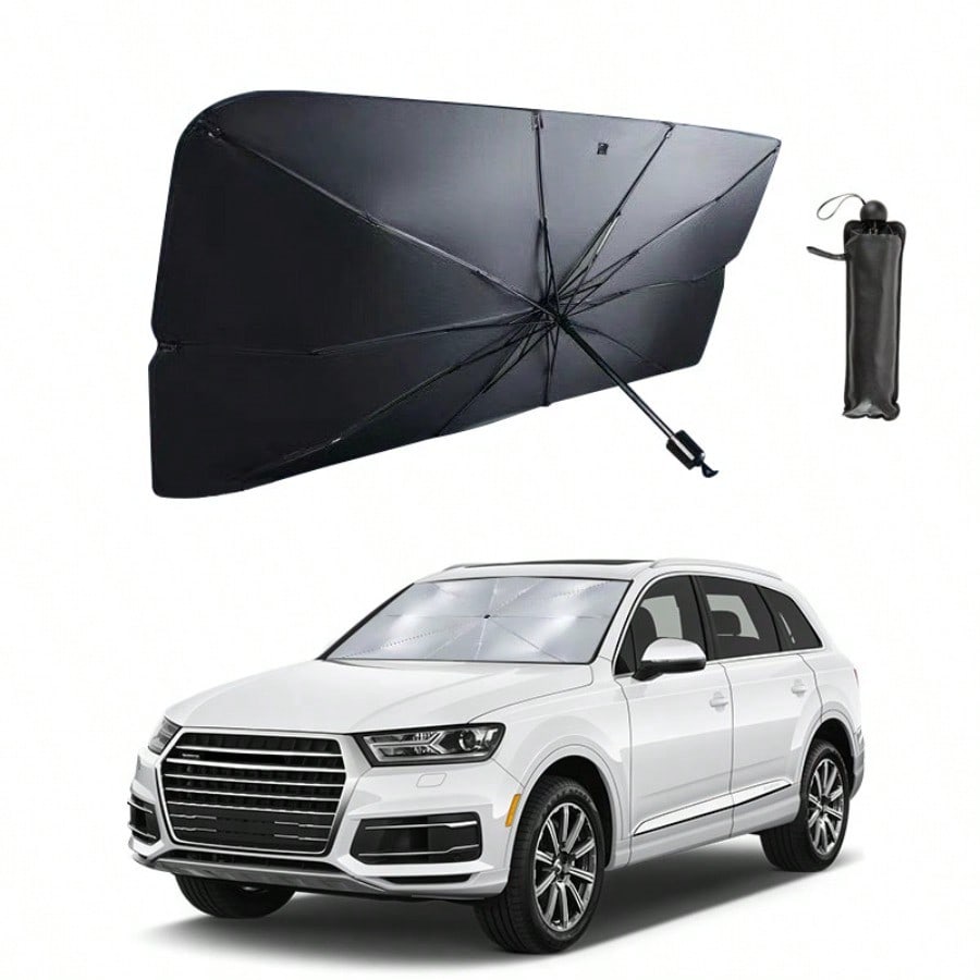 Lamicall Car Windshield Sunshade Umbrella - Foldable Car Windshield Sun Shade Cover, 5 Layers UV Block Coating, 52"x31" Front Window Heat Insulation Protection, for Auto Sedan, SUV Windshield - view 6 of 10
