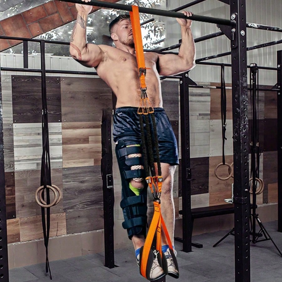5 Pcs Heavy-Duty Latex Pull-Up Assist Band Set, Adjustable Resistance Bands With Knee And Foot Support, 225lbs Weight Capacity For Strength Training - For Fitness Enthusiasts & Athletes - Ideal For Home & Gym Workouts - view 3 of 7