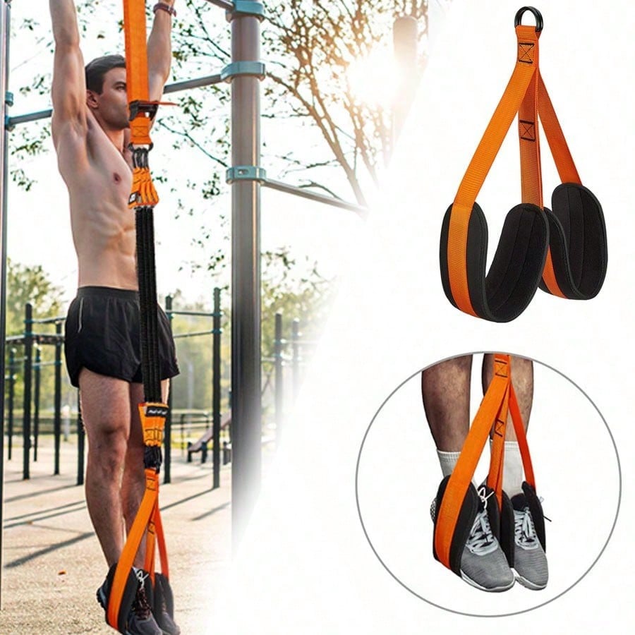 5 Pcs Heavy-Duty Latex Pull-Up Assist Band Set, Adjustable Resistance Bands With Knee And Foot Support, 225lbs Weight Capacity For Strength Training - For Fitness Enthusiasts & Athletes - Ideal For Home & Gym Workouts - view 4 of 7