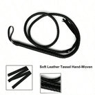Black 6.2 Foot Long Whip Indiana Leather Equestrian Bull Braid Handle Halloween Costume Accessories, one-size - view 3 of 6