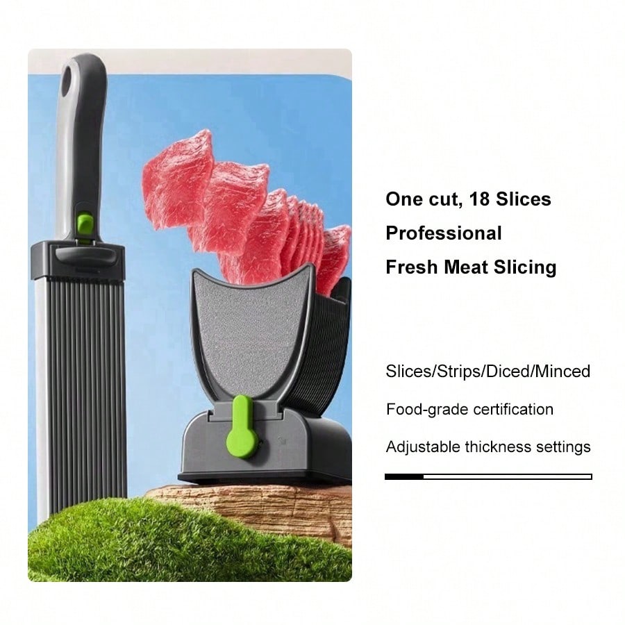 ONCE FOR ALL Fresh Meat Slicer Cleaver Kitchen Knife Set For Meat Slicing Shredding, Manual Jerky Cutter Food Slicer For Beef Pork Mutton For Home Cooking BBQ Hot Pot - view 9 of 13