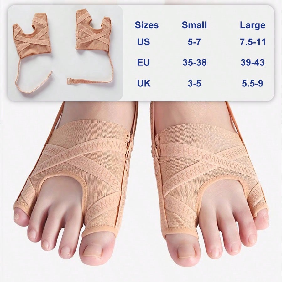 Bunion corrector with hammer toe separator feature highlighted in product demo
